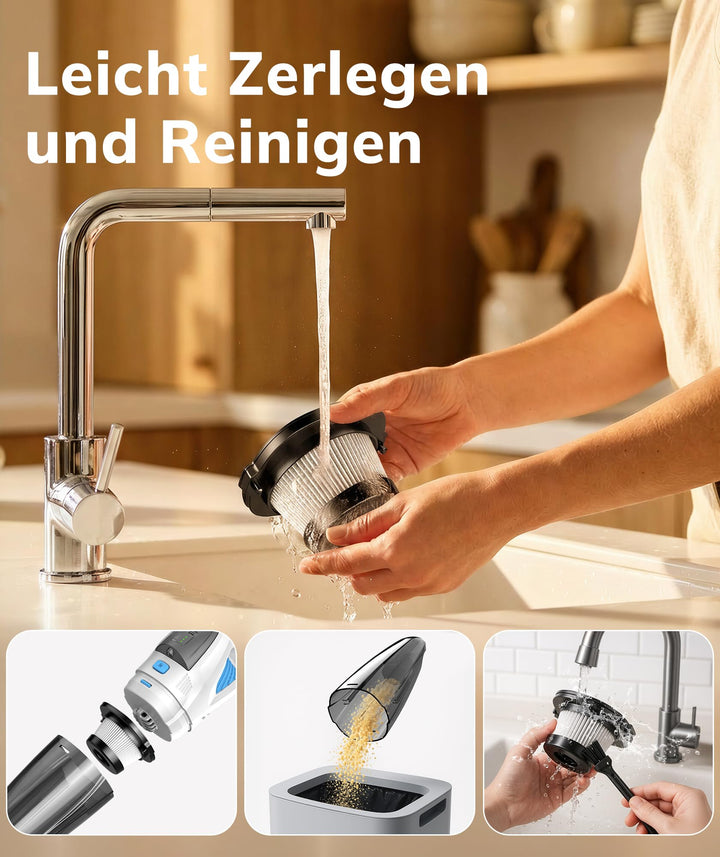 Handstaubsauger Akku kabellos 25 kPa HEPA-Filter 600 ml Behälter - Bild 7