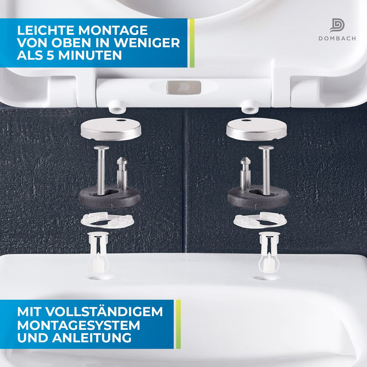 WC-Sitz mit Absenkautomatik abnehmbar D-Form Weiss - Bild 4
