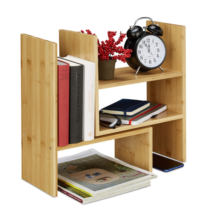 Tischregal Bambus verstellbar 33-53 cm Schreibtisch Organizer