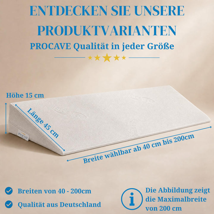 Bettkeil Schaumstoff 90x45x15 cm mit Aloe-Vera-Bezug waschbar - Bild 8