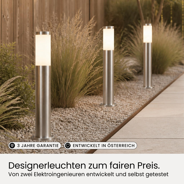 Wegeleuchten Aussen Edelstahl E27 IP44 50cm mit Erdspieß 4er-Set - Bild 7