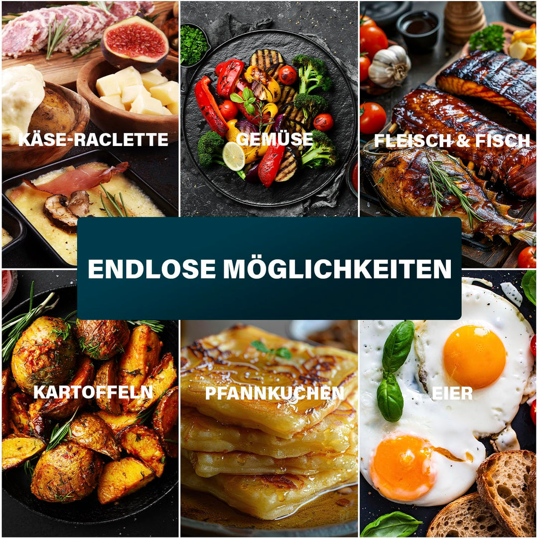 Raclette-Grill Steinplatte 21x21cm 600W fuer 4 Personen - Bild 6