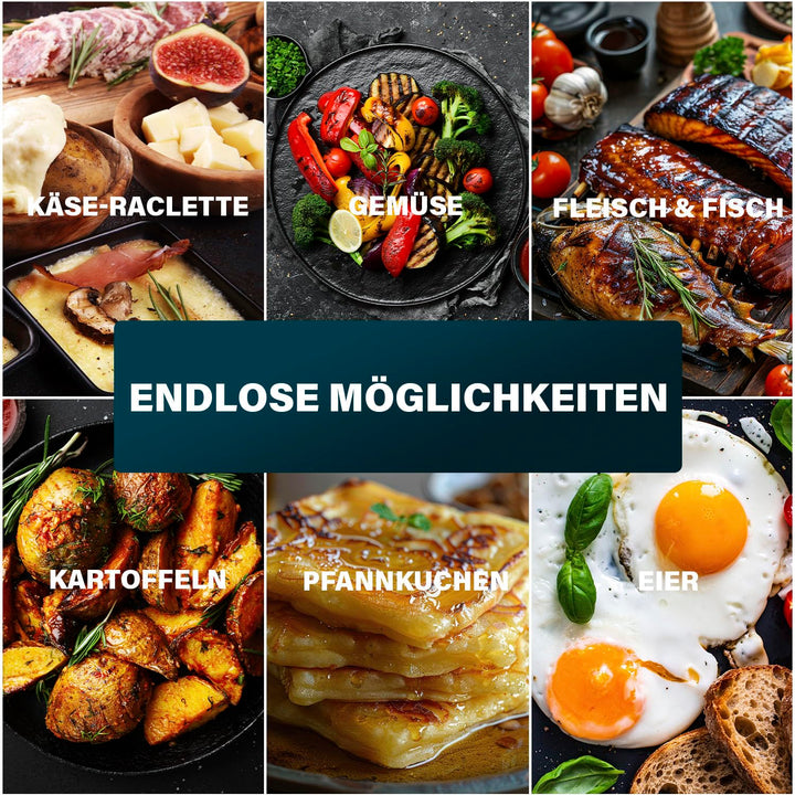 Raclette-Grill Steinplatte 21x21cm 600W fuer 4 Personen - Bild 6