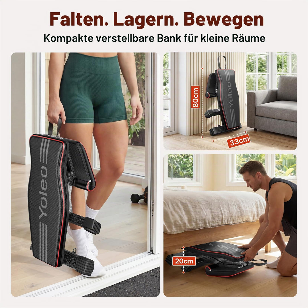 Gewichtbank klappbar verstellbar 84 Positionen 375 kg Heimtraining
