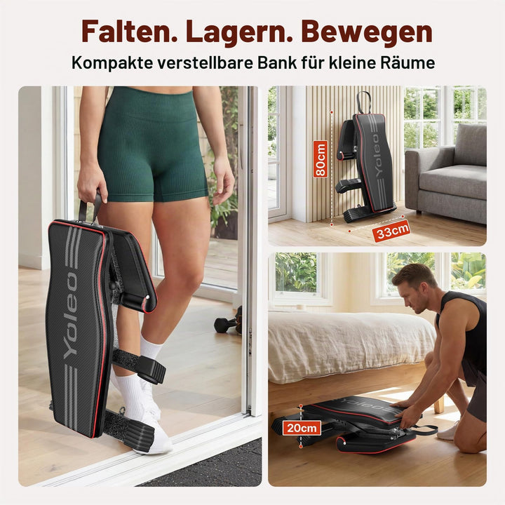 Gewichtbank klappbar verstellbar 84 Positionen 375 kg Heimtraining