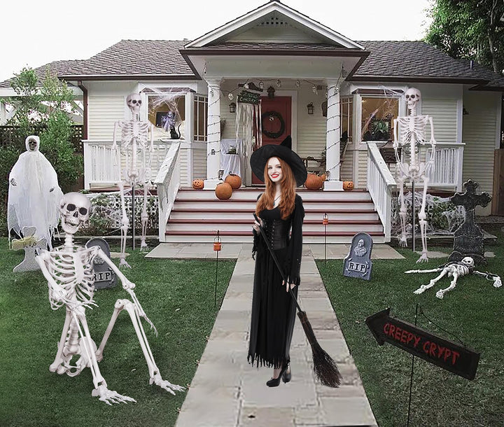 Halloween Skelett 240cm Ganzkörper mit beweglichen Gelenken Outdoor - Bild 5