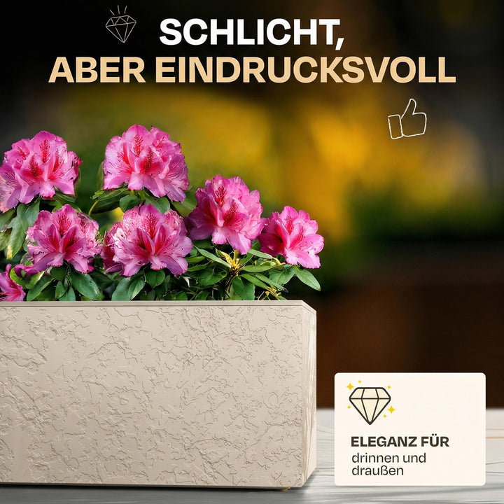 Pflanzkübel rechteckig 50L mit Wasserspeicher Balkon 2er-Set - Bild 3