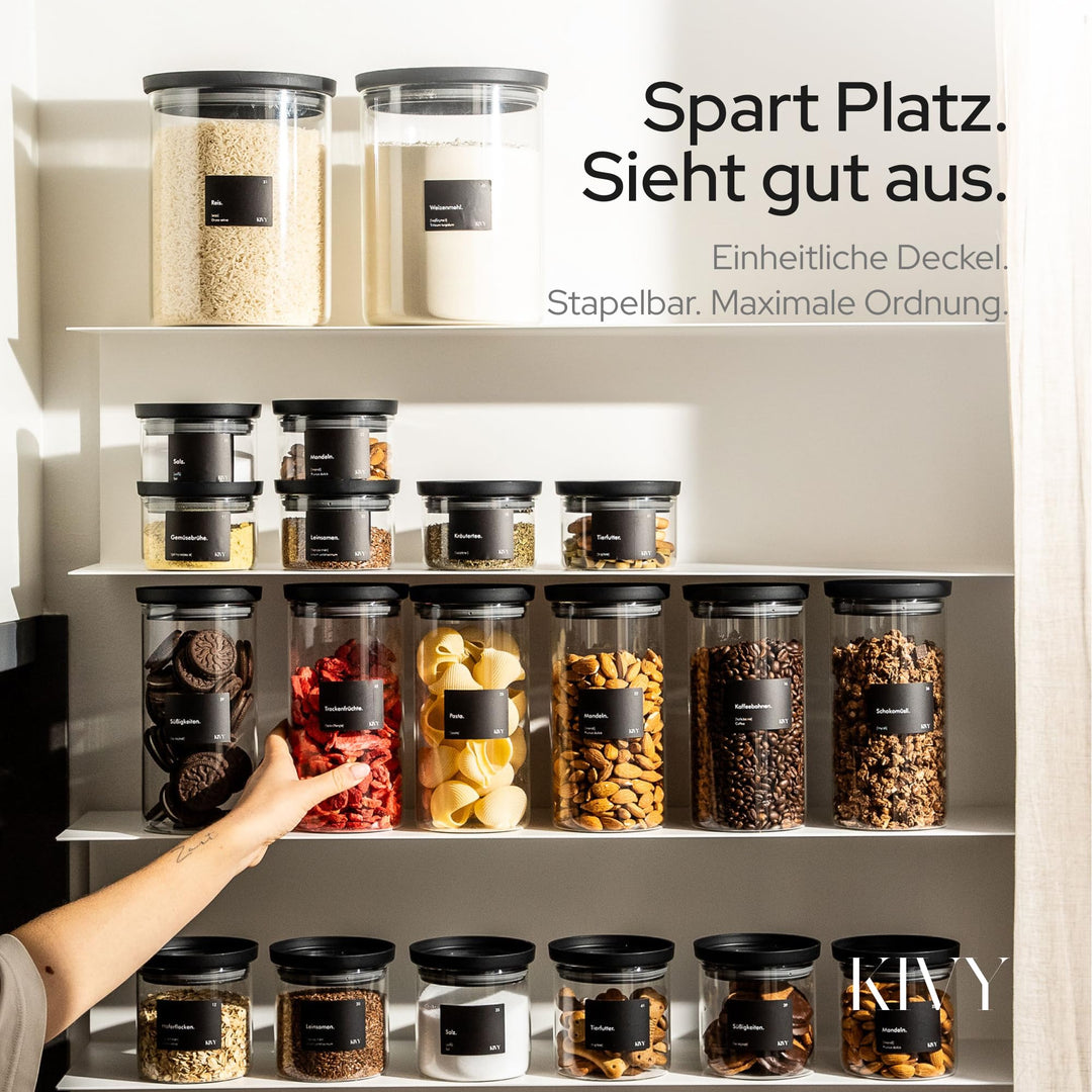 Vorratsgläser Borosilikatglas luftdicht 4x 500ml mit Glasdeckel - Bild 2