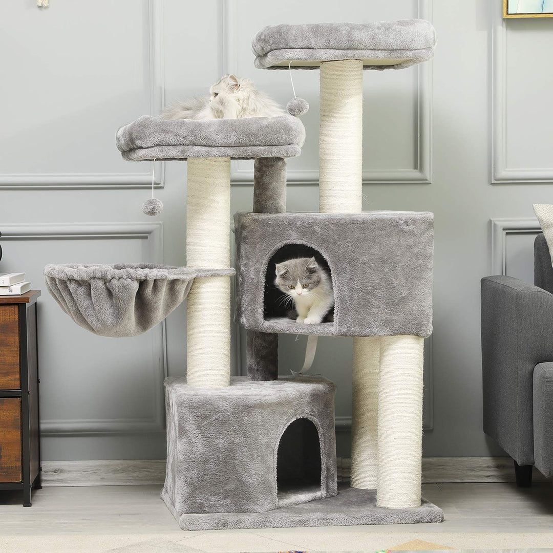 Kratzbaum XXL mit 2 Höhlen, 2 Plattformen und Sisalsäulen für Katzen - Bild 7