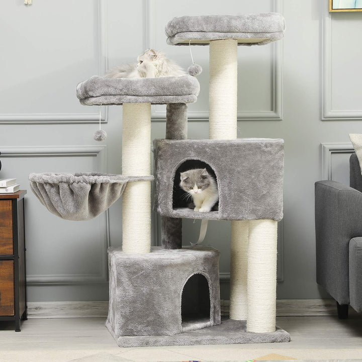 Kratzbaum XXL mit 2 Höhlen, 2 Plattformen und Sisalsäulen für Katzen - Bild 7