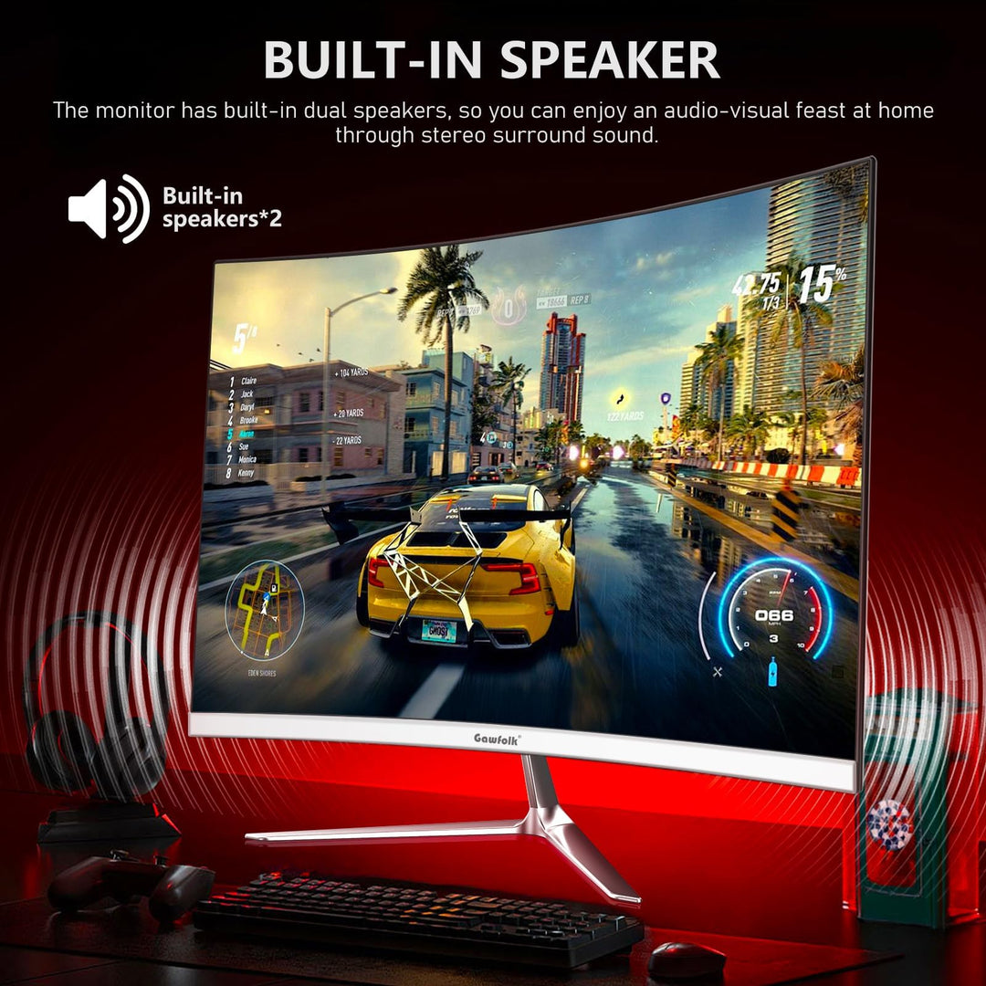 Curved Monitor 24,5 Zoll 120Hz VA-Panel mit Lautsprecher Weiss - Bild 5