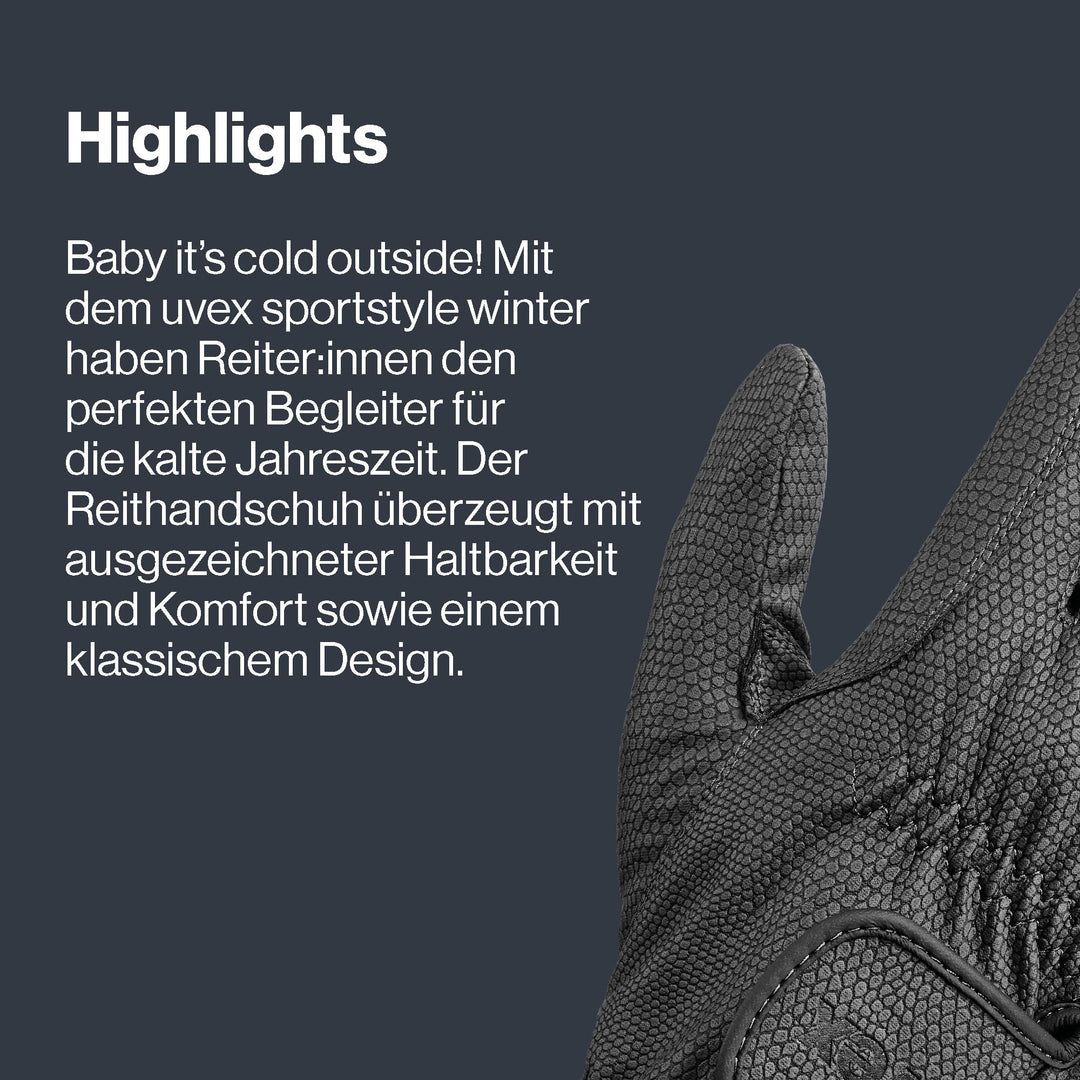 Reithandschuhe Winter Thinsulate gefüttert PU-Grip Größe 5.5 - Bild 5
