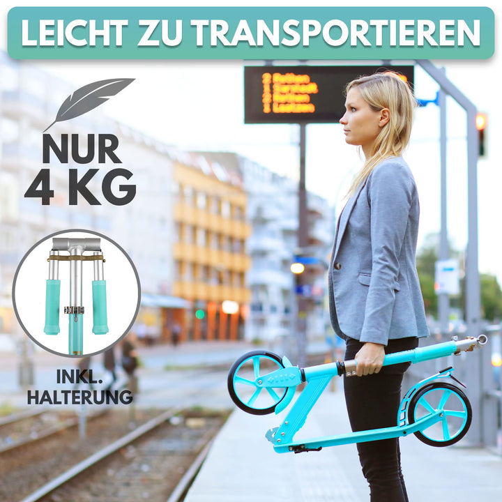 Faltbarer Kinderscooter mit grossen Rädern höhenverstellbar bis 100 kg - Bild 5
