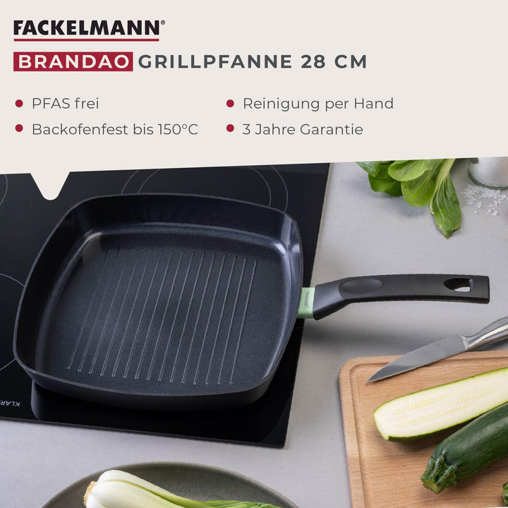 Grillpfanne Aluminium Ø 26 cm PFAS-freie Keramikbeschichtung Induktion - Bild 3