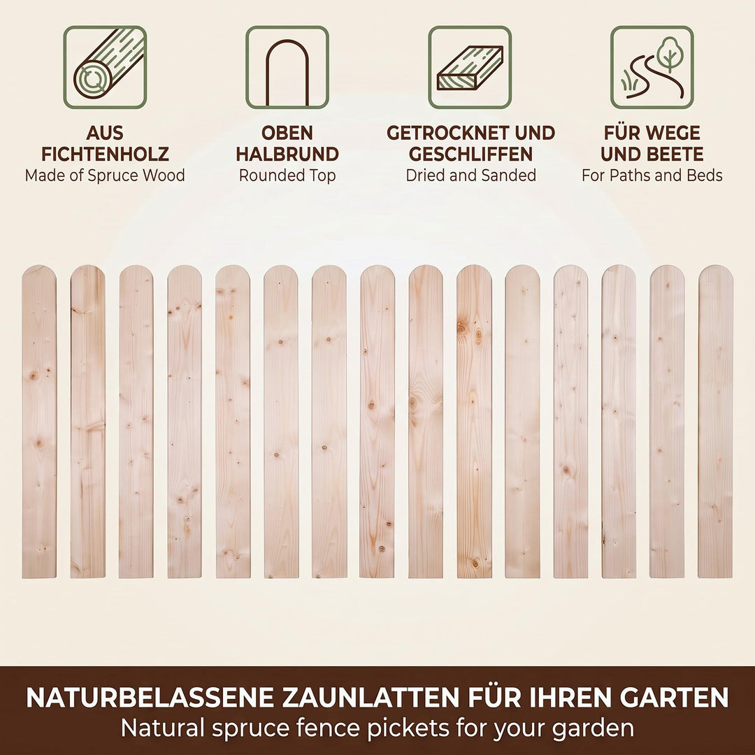 Zaunlatten Fichte roh 15 Stück 100 cm für Garten und Beet - Bild 3