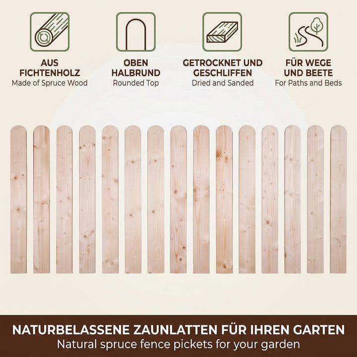 Zaunlatten Fichte roh 15 Stück 100 cm für Garten und Beet - Bild 3