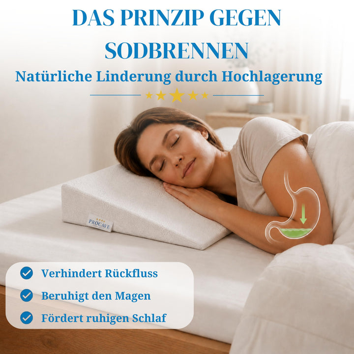 Bettkeil Schaumstoff 90x45x15 cm mit Aloe-Vera-Bezug waschbar - Bild 7