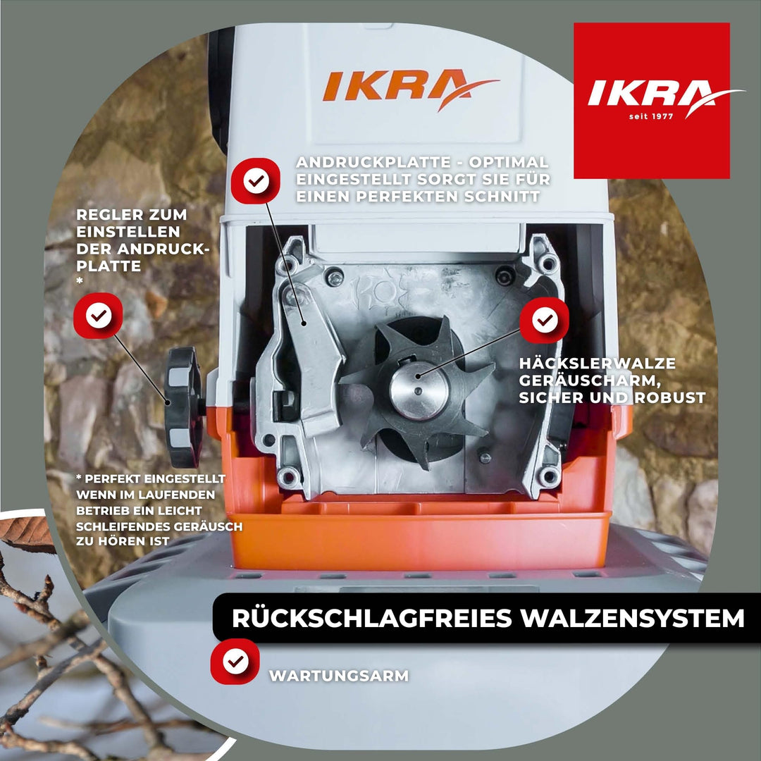 Elektro Walzenhäcksler 3000W mit 60L Fangbox für Äste bis 44mm - Bild 3