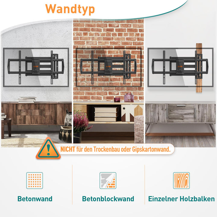 TV Wandhalterung schwenkbar 962mm Arm für 42-75 Zoll Fernseher - Bild 9