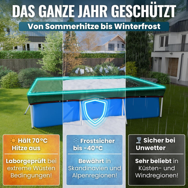 Poolabdeckung rechteckig 400x200 cm Solar 2-in-1 UV-beständig - Bild 4