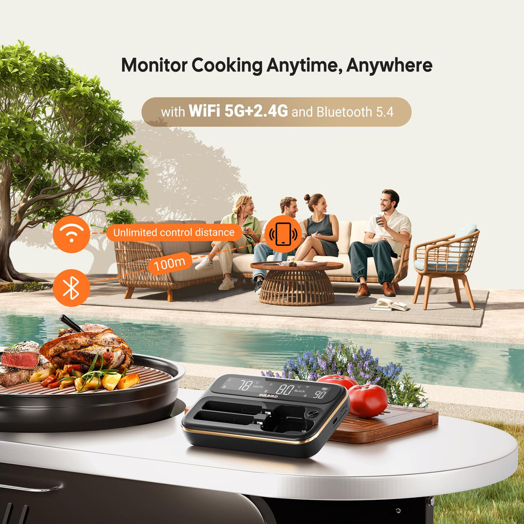 Fleischthermometer Kabellos WiFi Bluetooth 2 Sonden fuer Grill - Bild 2