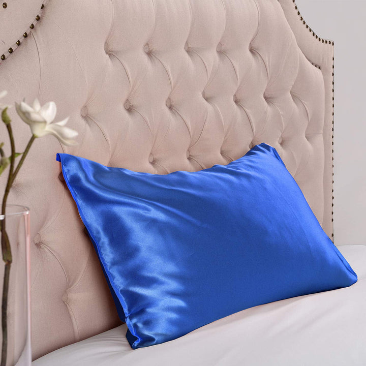 Seidenkissenbezug 22 Momme 100% Maulbeerseide 2er-Set 50x90 cm Blau - Bild 6