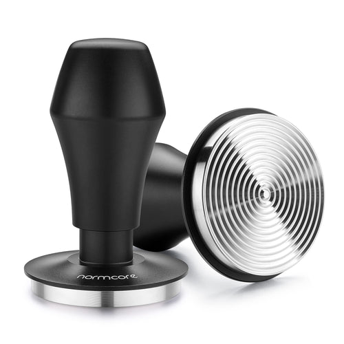 Kaffee Tamper 53,3mm federbelastet mit Ripple-Base für Siebträger