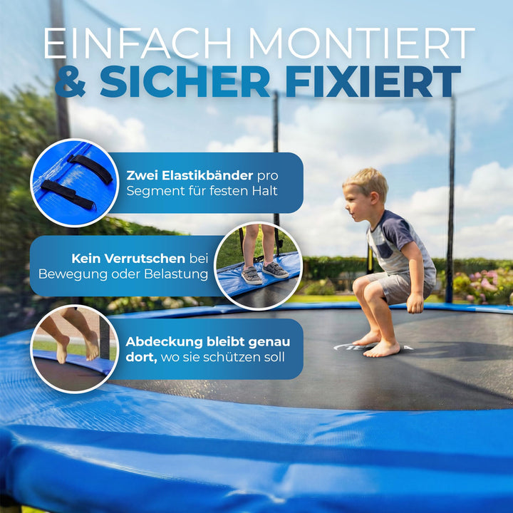 Trampolin Randabdeckung Ø 305 cm, 27 cm breit, UV-beständig, Blau - Bild 6