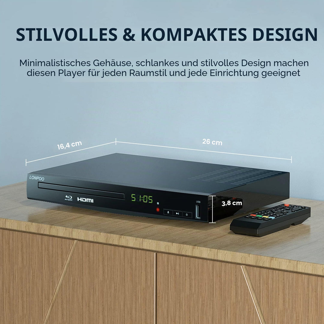 Blu-ray DVD Player 1080P Full HD HDMI AV Dolby TrueHD DTS-HD - Bild 3