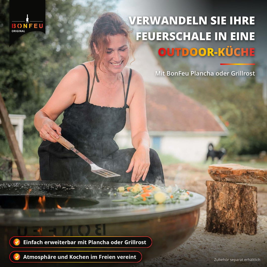 Feuerschale Cortenstahl 100 cm rund für Garten und Terrasse - Bild 5