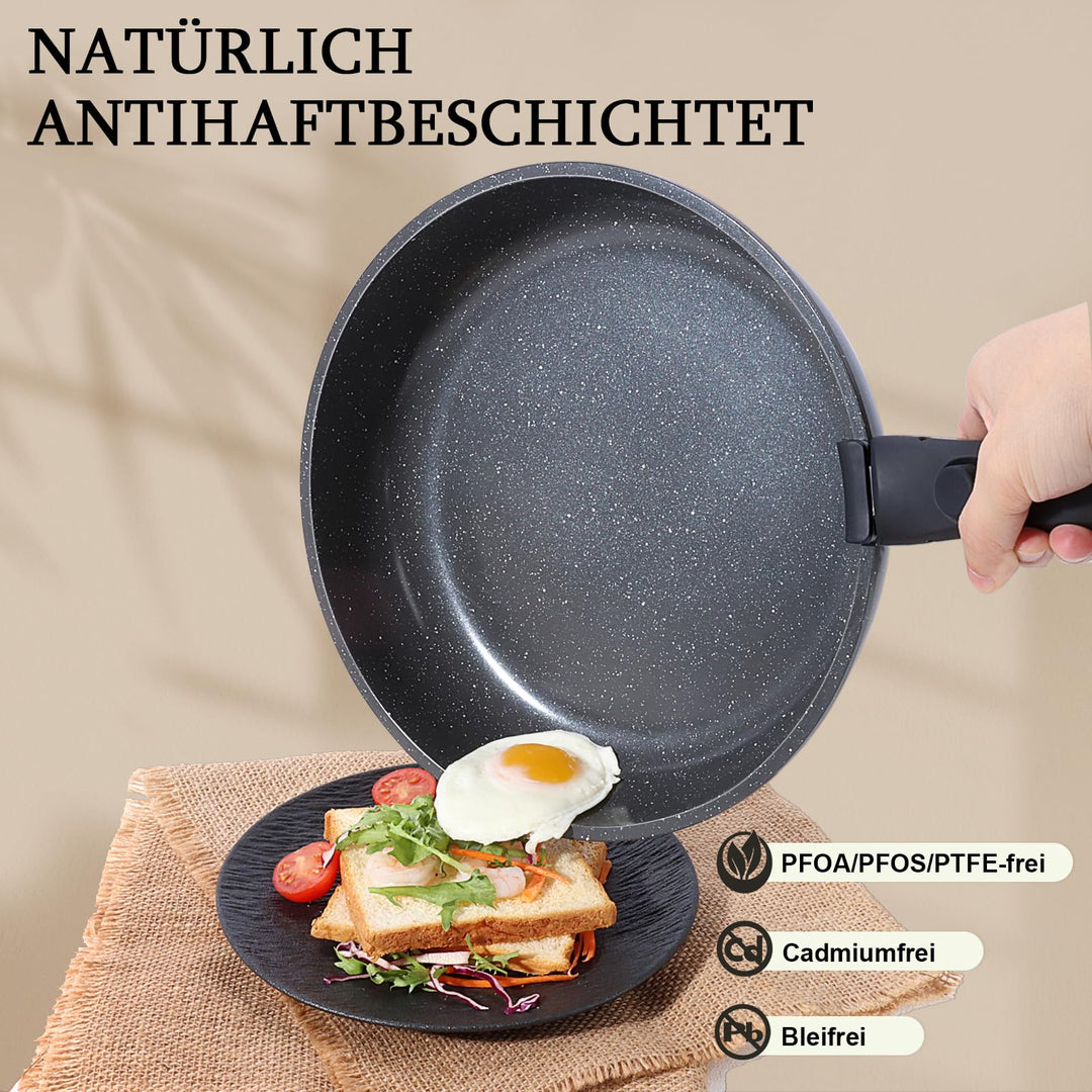 Topfset mit abnehmbarem Griff 11-teilig Granit-Antihaft Induktion - Bild 3