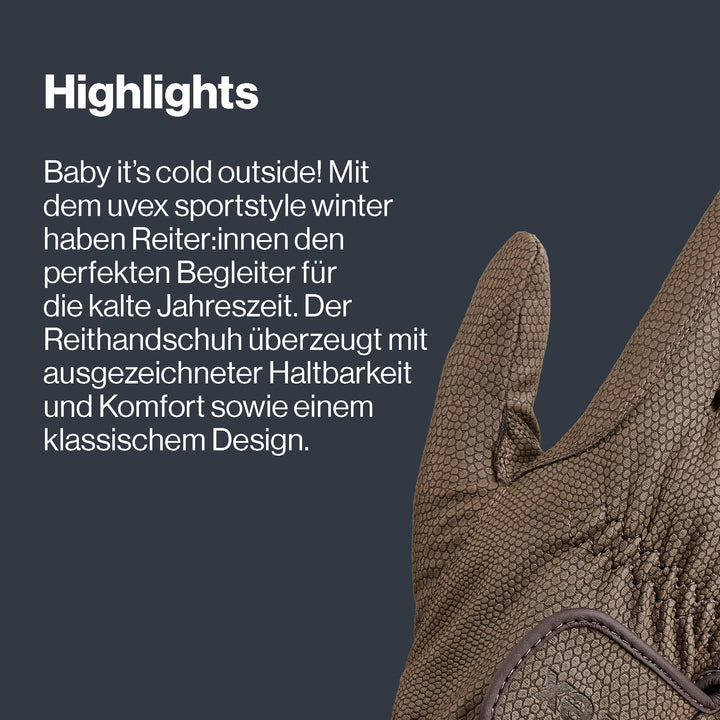 Reithandschuhe Winter Thinsulate gefüttert PU Gr. 9.5 braun - Bild 5