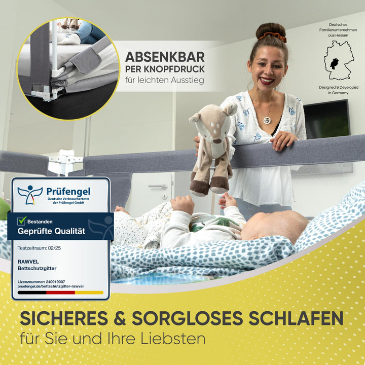 Rausfallschutz Bett 160 cm Stahl für Kinder- und Elternbett - Bild 5
