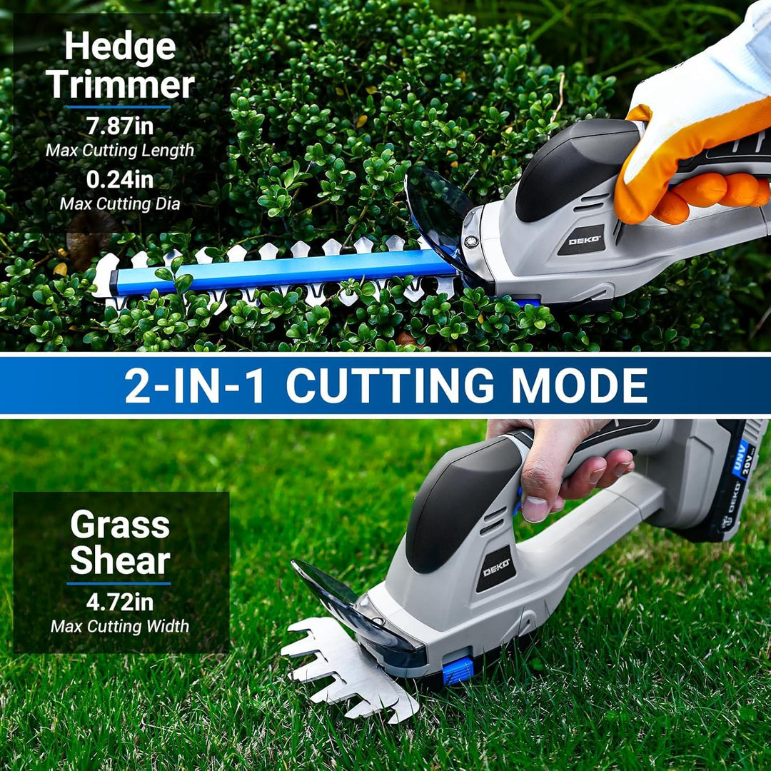 Akku-Heckenschere 2-in-1 20V mit Kurz- und Langklinge für Garten - Bild 2