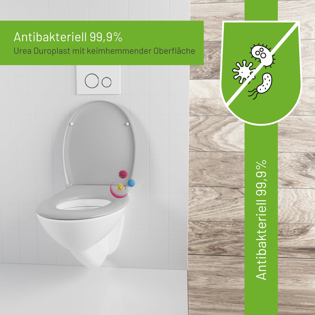 WC-Sitz Oval SoftClose Absenkautomatik Manhattan Grau TakeOff - Bild 3