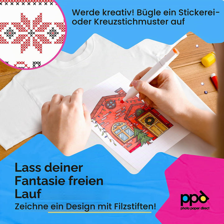 Transferpapier Inkjet A4 für helle &amp; dunkle Textilien 70 Blatt - Bild 5