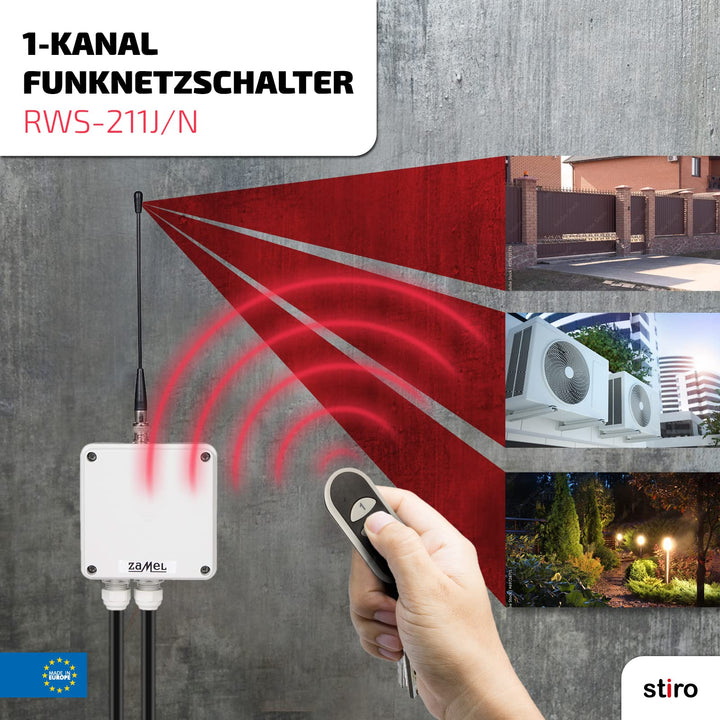 Funk-Netzschalter Set 1-Kanal IP56 mit 2-Kanal-Fernbedienung 868 MHz - Bild 2
