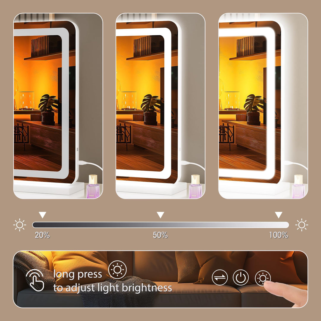 Kosmetikspiegel beleuchtet 80x50cm LED 3 Farbmodi dimmbar - Bild 4
