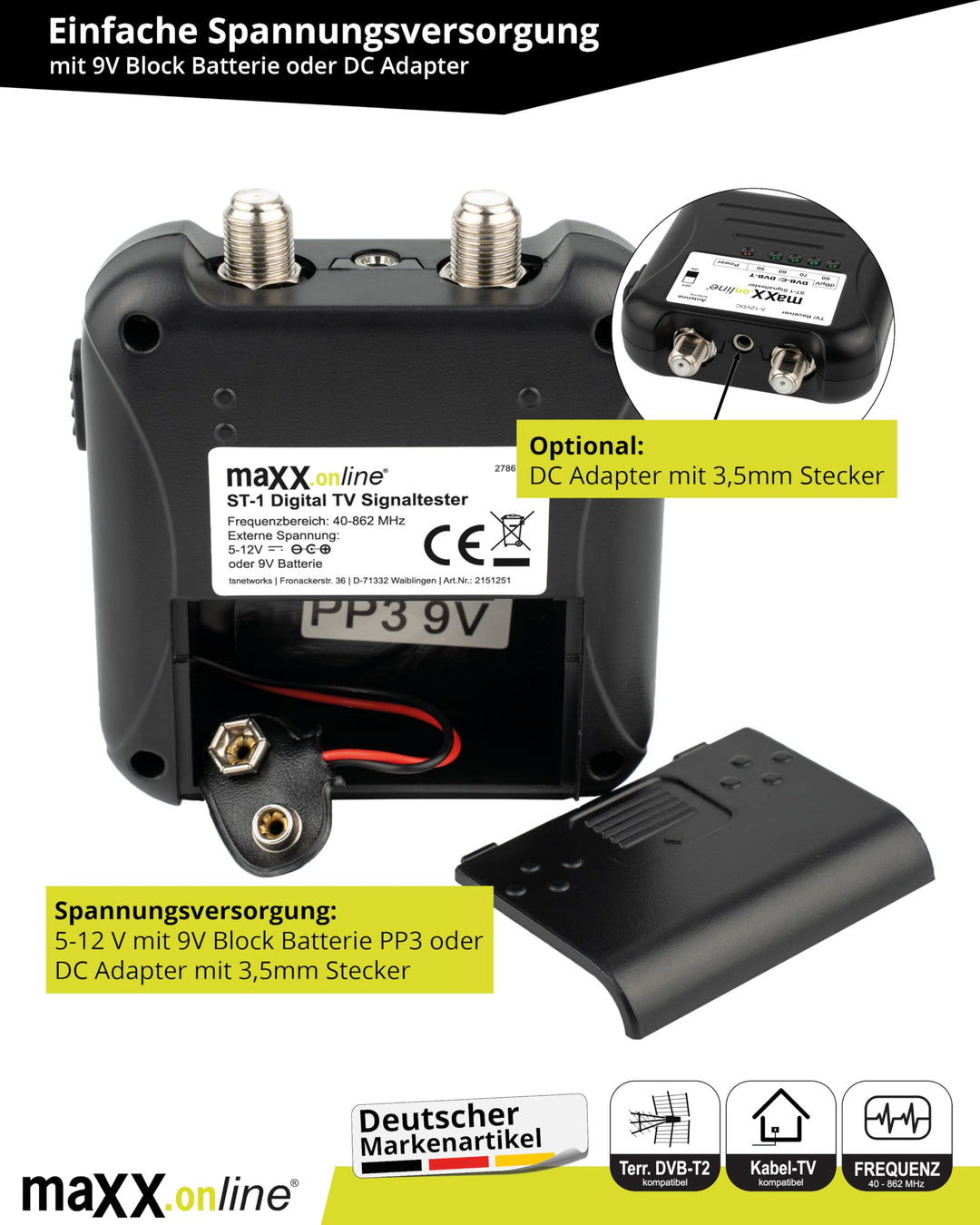 Signaltester DVB-C/DVB-T Kabelfernsehen LED-Anzeige analog/digital - Bild 8