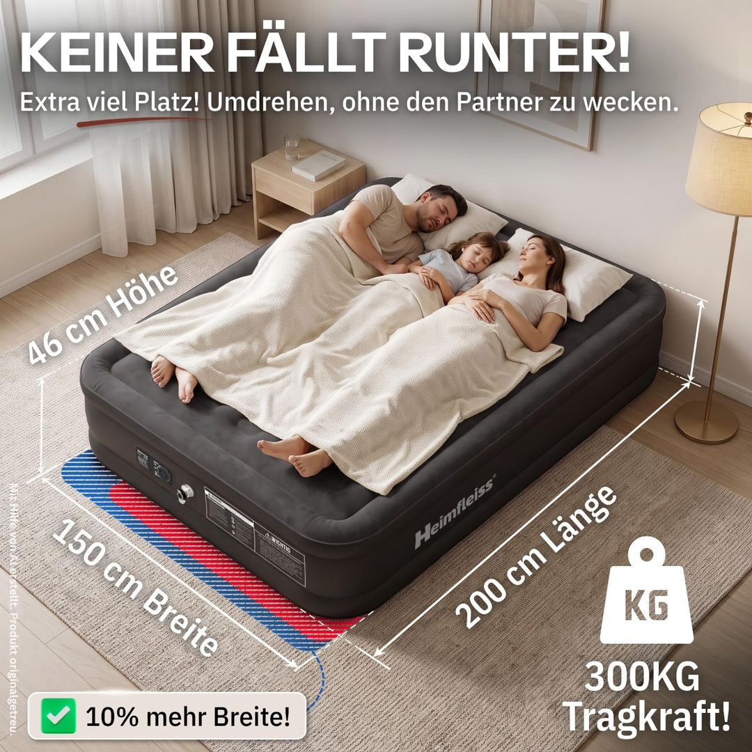 Luftmatratze selbstaufblasend 150x200 cm 46 cm hoch für 2 Personen - Bild 2