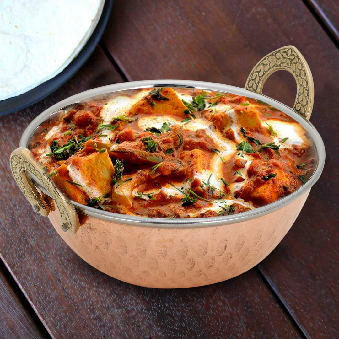 Karahi Servierschalen 4er-Set Kupfer/Edelstahl 13 cm 300 ml - Bild 6