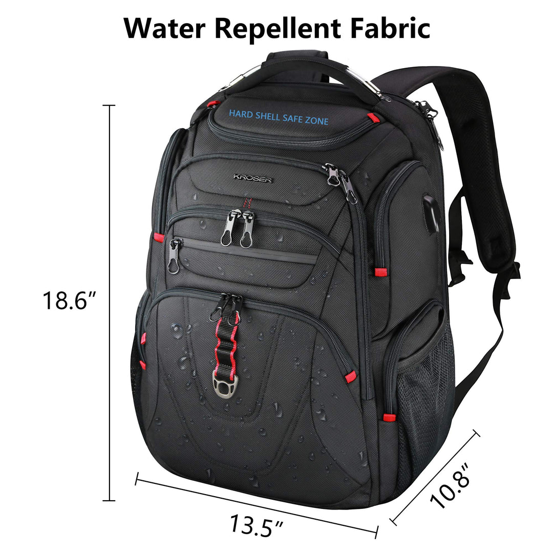 Laptop Rucksack 17,3 Zoll wasserabweisend mit RFID-Schutz &amp; USB-Ladeanschluss - Bild 3