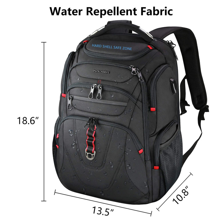 Laptop Rucksack 17,3 Zoll wasserabweisend mit RFID-Schutz &amp; USB-Ladeanschluss - Bild 3