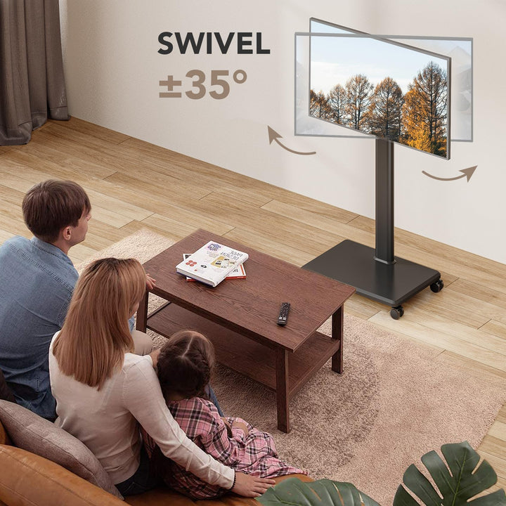 TV Bodenständer rollbar 27-65 Zoll schwenkbar höhenverstellbar VESA 400x400 - Bild 2