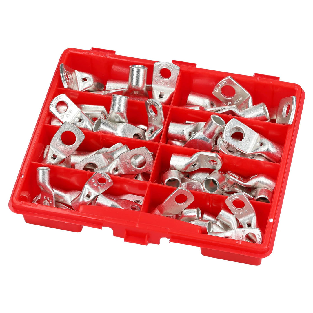 Rohrkabelschuhe Set unisoliert 68-teilig 25–50mm² M6/M8/M10