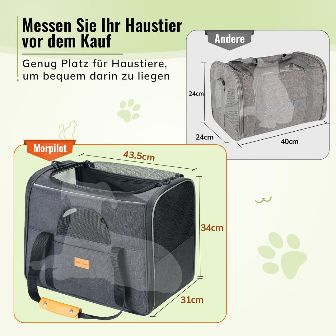 Katzentransportbox Polyester faltbar 43x31x34cm bis 7kg dunkelgrau - Bild 4