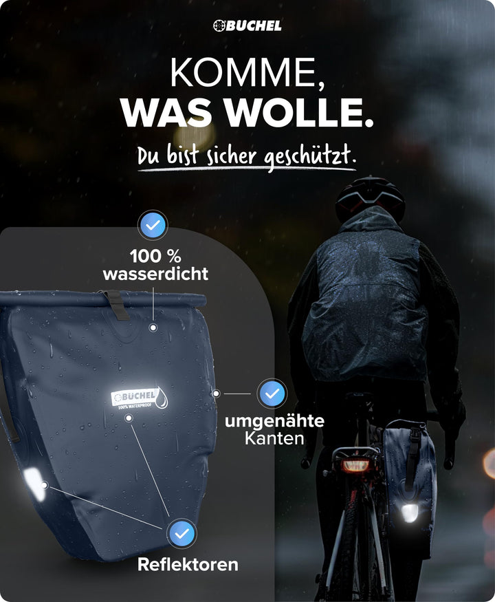 Fahrradtasche Gepäckträger 2er Set 25,4 L wasserdicht mit Schultergurt - Bild 6