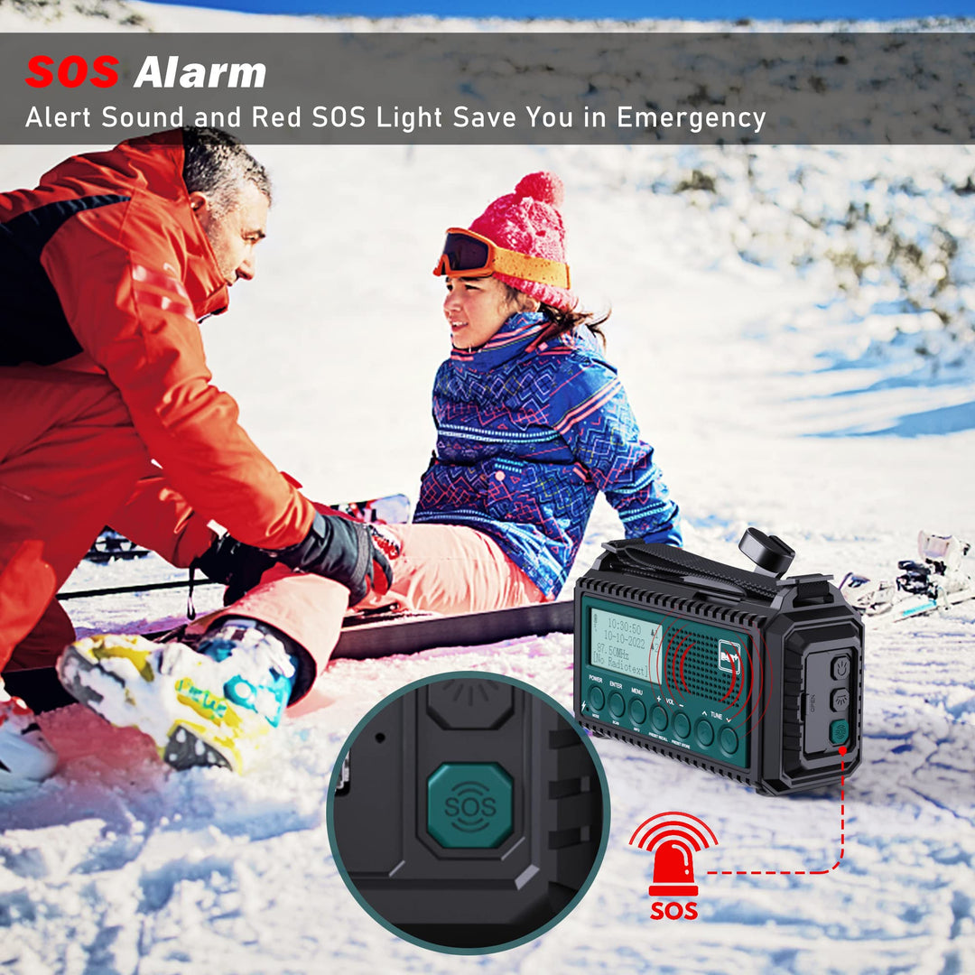 Kurbelradio DAB+ UKW mit 5000mAh Akku, SOS-Alarm &amp; Taschenlampe - Bild 7