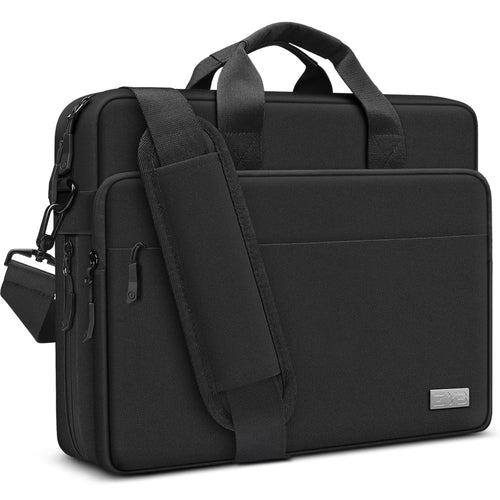 Laptoptasche 17 Zoll wasserdicht erweiterbar mit Schultergurt schwarz