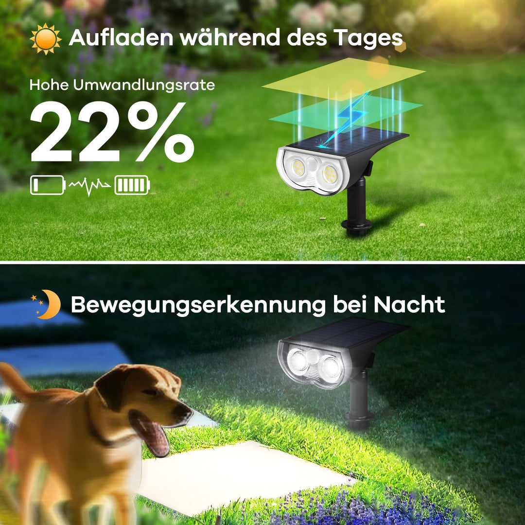Solar Aussenlampe mit Bewegungsmelder 1000LM Warmweiss 4er-Set - Bild 5